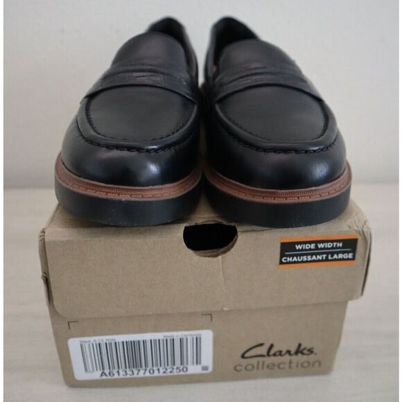 Clarks Collection Women's Sz 8.5W Black Westlynn Bay Leather Loafers - Picture 3 of 14